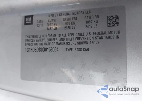 2016 Chevrolet Camaro 2Lt from USA, damaged, VIN 1G1FD3DS0G0158594